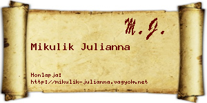 Mikulik Julianna névjegykártya